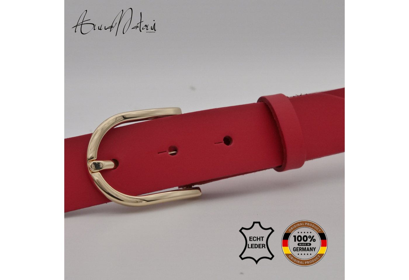 AnnaMatoni Ledergürtel AnnaMatoni Damen Ledergürtel Basic Gürtel 3cm breit echt Leder – Bild 2 von 4