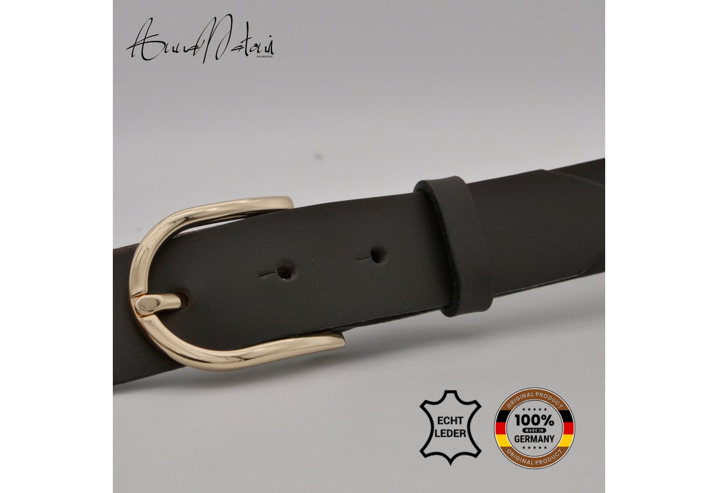AnnaMatoni Ledergürtel AnnaMatoni Damen Ledergürtel Basic Gürtel 3cm breit echt Leder – Bild 2 von 4