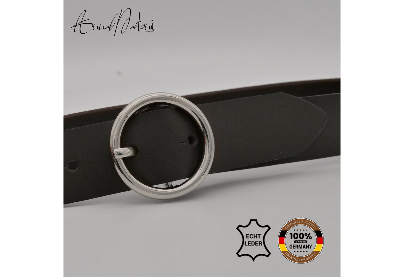 AnnaMatoni Ledergürtel AnnaMatoni Damen Ledergürtel Basic Gürtel 3cm breit echt Leder – Bild 2 von 4