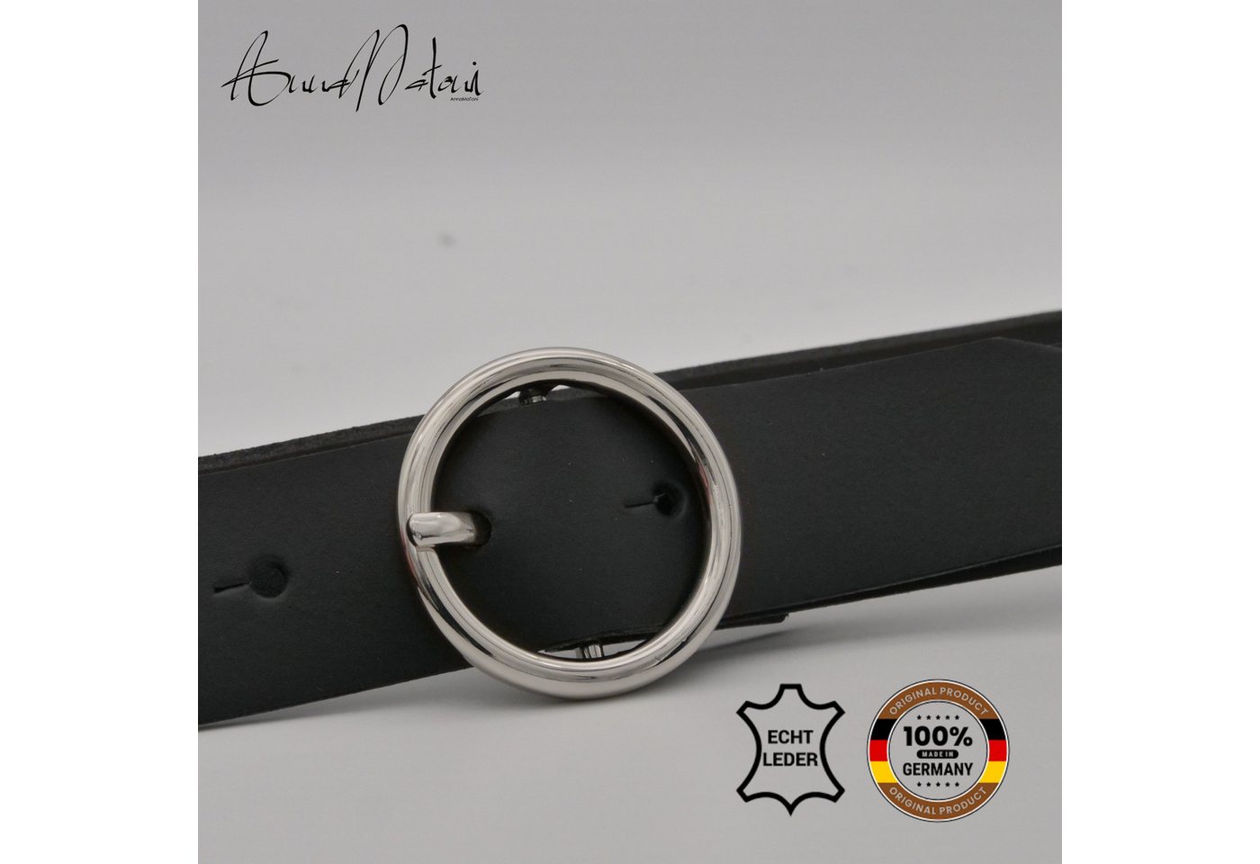 AnnaMatoni Ledergürtel AnnaMatoni Damen Ledergürtel Basic Gürtel 3cm breit echt Leder – Bild 2 von 4