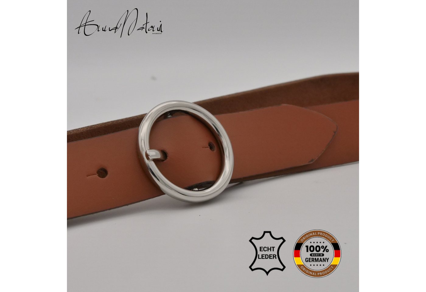 AnnaMatoni Ledergürtel AnnaMatoni Damen Ledergürtel Basic Gürtel 3cm breit echt Leder – Bild 2 von 4