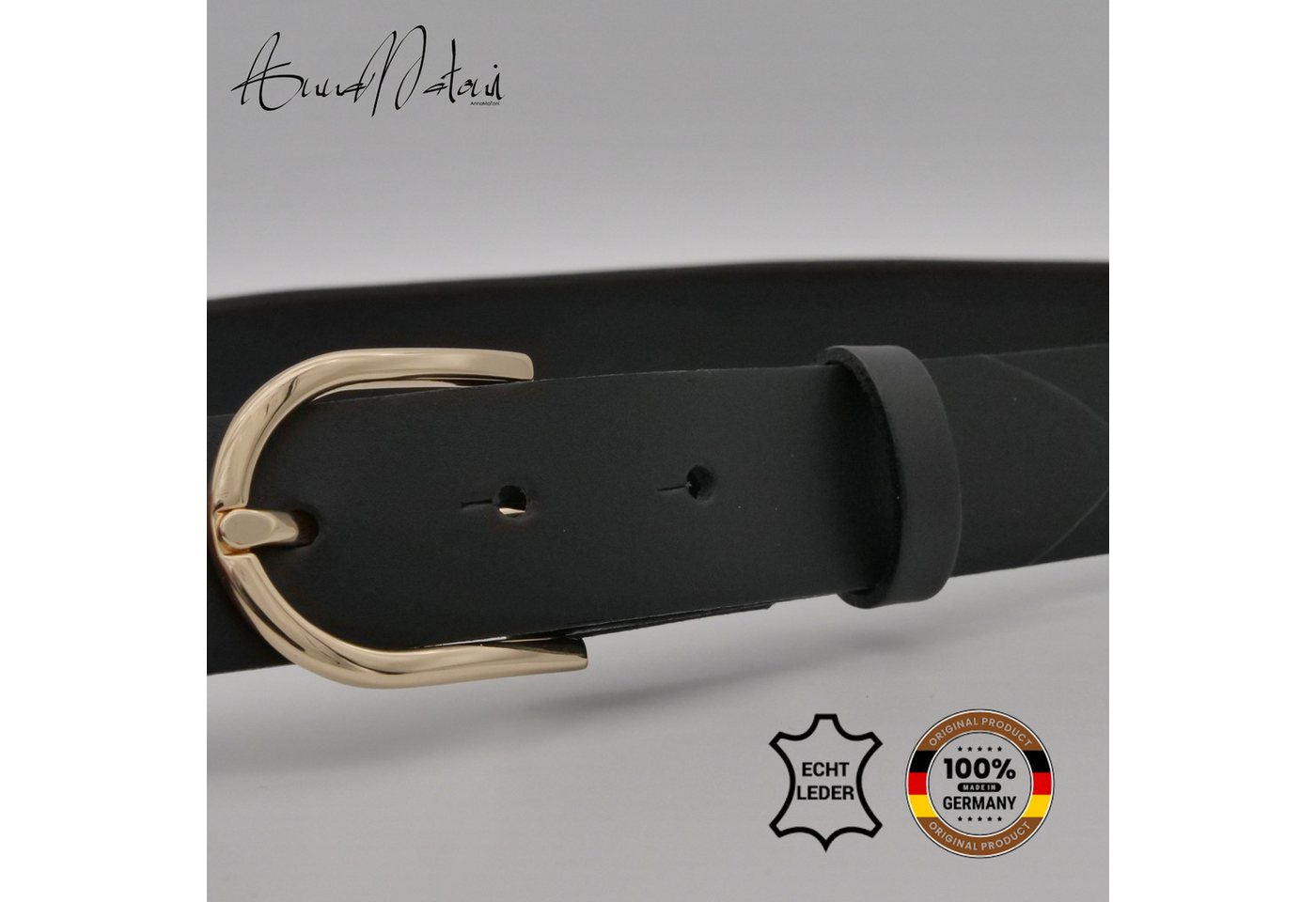 AnnaMatoni Ledergürtel AnnaMatoni Damen Ledergürtel Basic Gürtel 3cm breit echt Leder – Bild 2 von 4