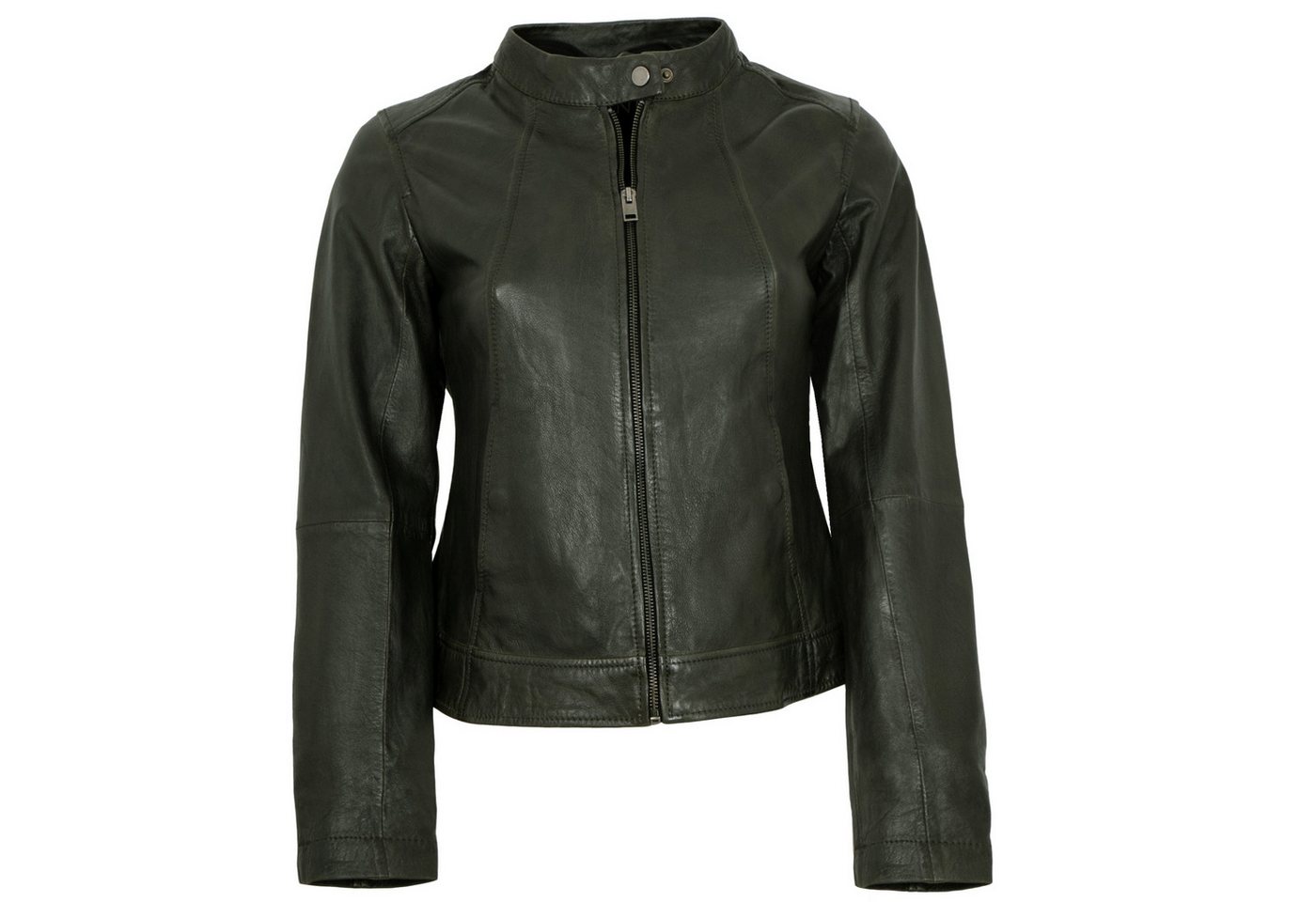 Jilani Lederjacke Ashley Jilani Collection - Damen Lederjacke Lammnappa Kapuze olive – Bild 3 von 5