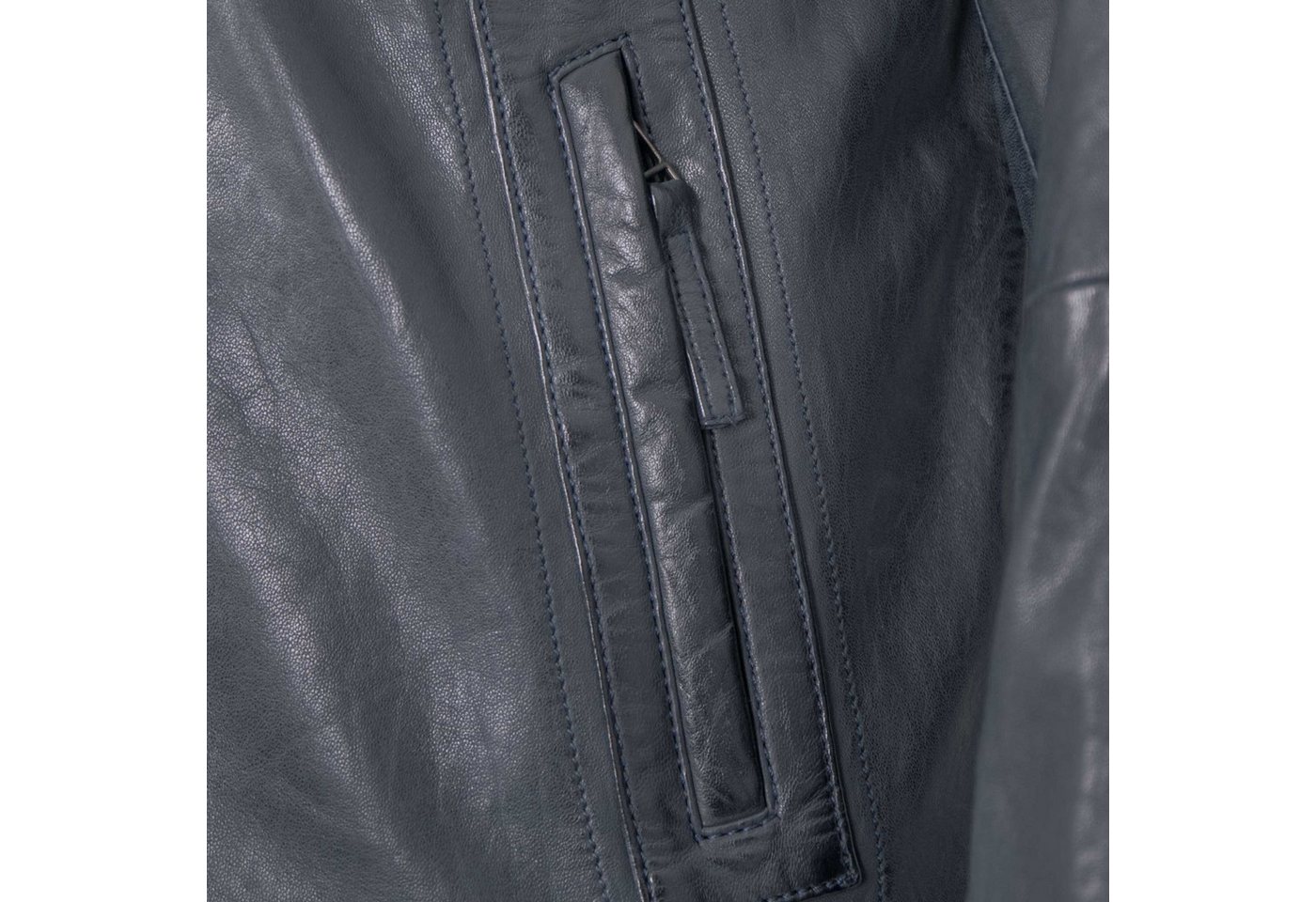 Jilani Lederjacke Eldor-2 Jilani - Herren Lederjacke Lammnappa navy – Bild 5 von 5