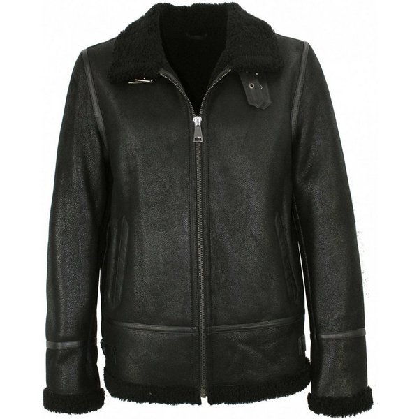 Jilani Lederjacke Jilani - Herren Lammfelljacke Lederjacke schwarz