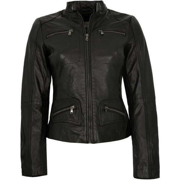 7eleven Lederjacke Katta-2 7eleven - Damen Lederjacke Lammnappa schwarz