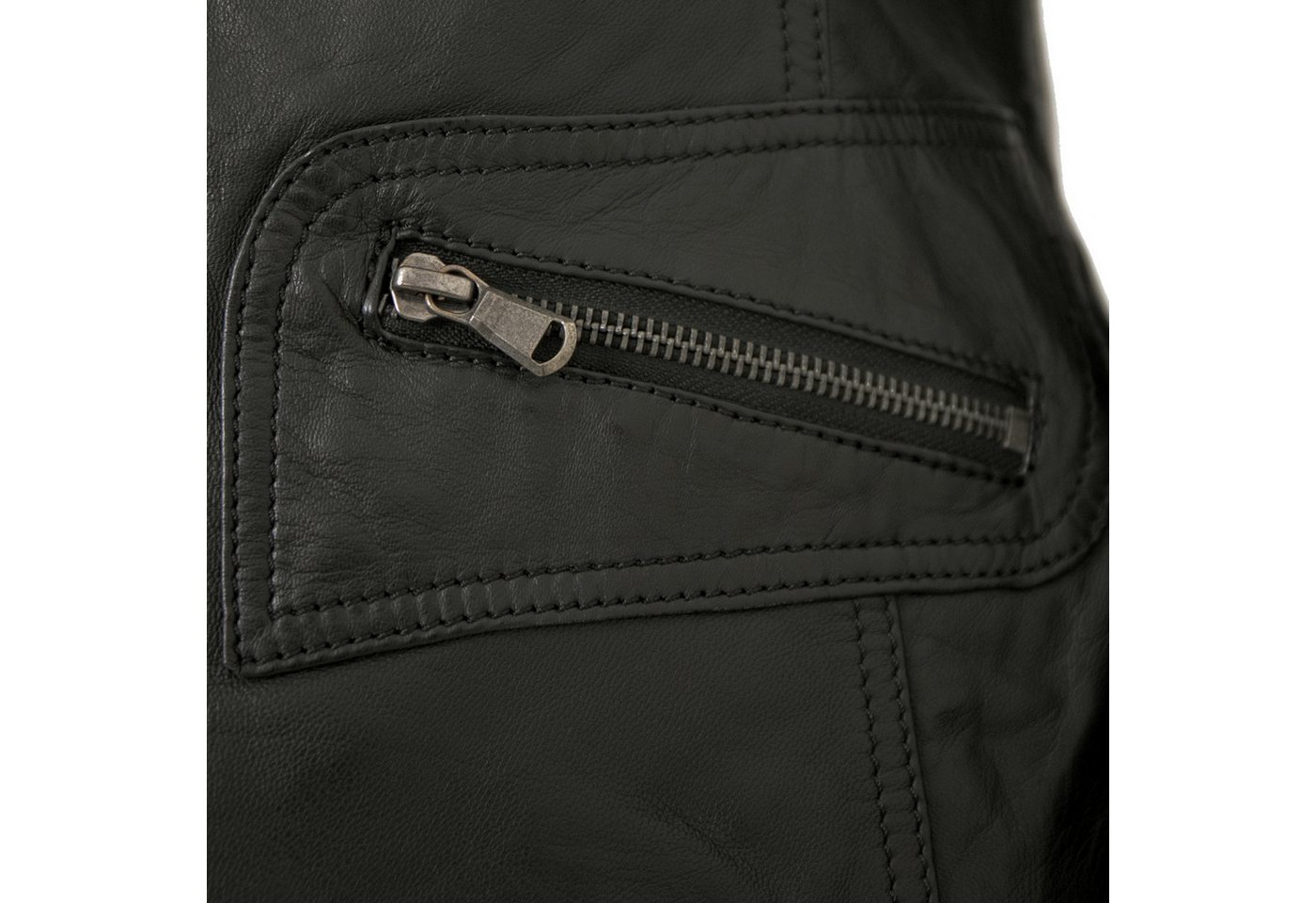 7eleven Lederjacke Katta-2 7eleven - Damen Lederjacke Lammnappa schwarz – Bild 4 von 5