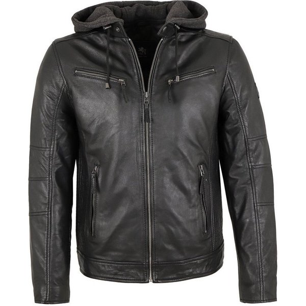 Otto Kern Lederjacke Lando/M OTTO KERN - Herren Lederjacke Kapuze Lammnappa schwarz