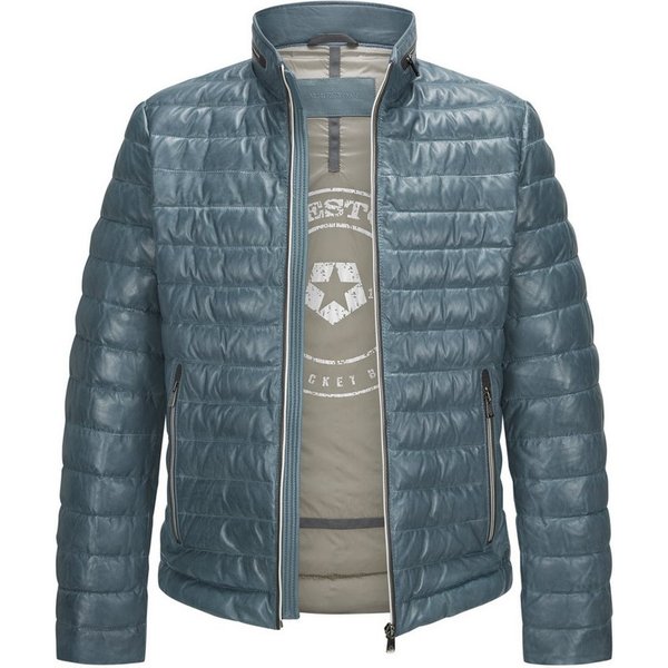 MILESTONE Lederjacke MSCortino Milestone - Herren Lederjacke Steppjacke Lammnappa himmelblau