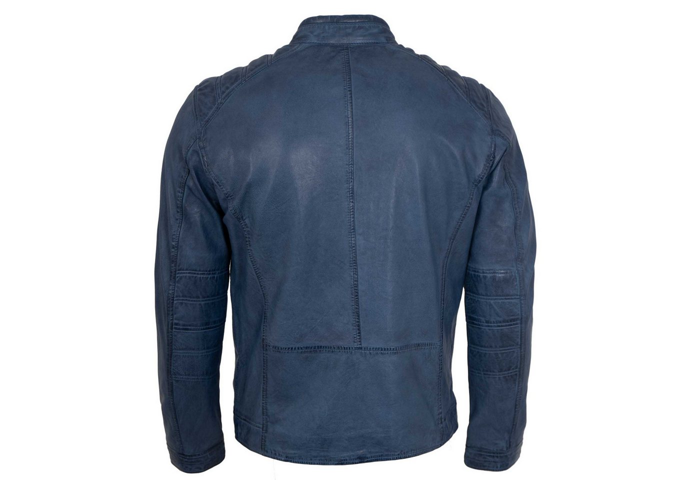 Jilani Lederjacke Riga-6 Jilani Collection - Herren Lederjacke Lammnappa blau – Bild 3 von 5