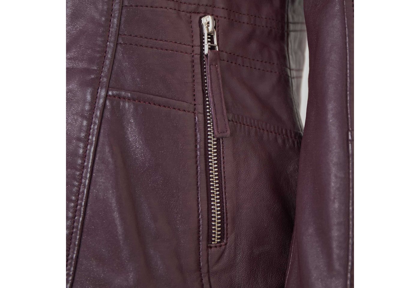 Jilani Lederjacke Sofinea Jilani Collection - Damen Lederjacke Lammnappa burgundy – Bild 5 von 5