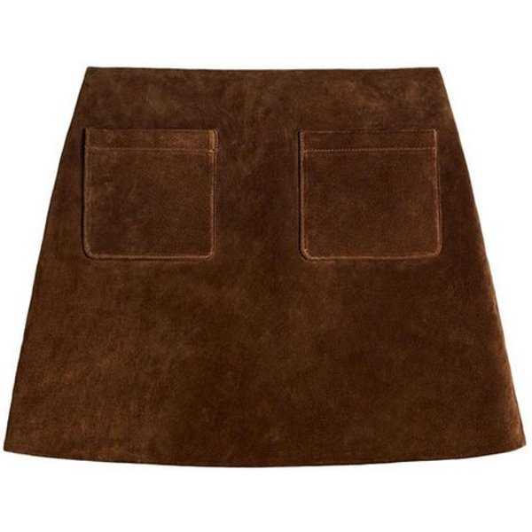 Bhoem Lederrock BHOEM Minirock aus echtem Leder, braun (1-tlg)