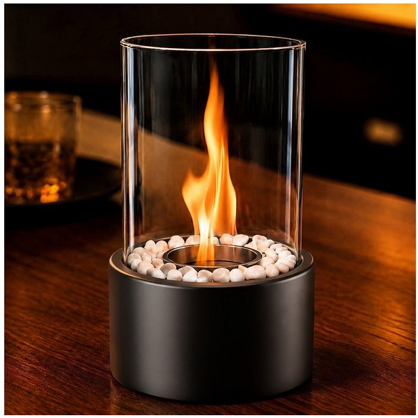 Ledklang Tischfeuer Ethanol Tischkamin Indoor Outdoor Tragbare Dekokamin Tischfeuerstelle (für Tisch, Terrasse, Balkon & Garten), Als Party Geschenkidee stilvol