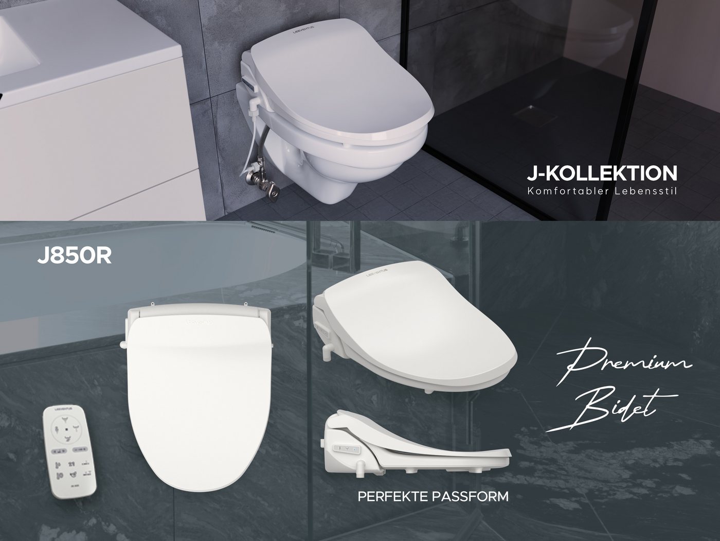LEEVENTUS Dusch-WC Toilettendeckel, Popodusche, WC Sitz, Dusch WC, J850R SV – Bild 3 von 5
