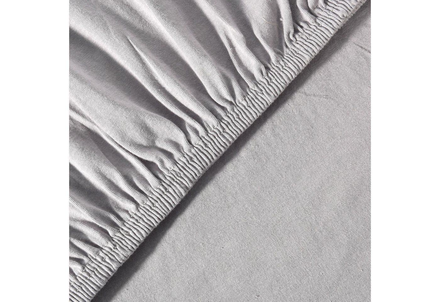 leevitex® Spannbettlaken Luxus, verschiedene Größen, Stoffgewicht 250 g/m², 40 cm Steghöhe, Jersey-Elasthan, Gummizug: rundum, (1 Stück), OEKO-TEX® Standard 100 – Bild 2 von 5