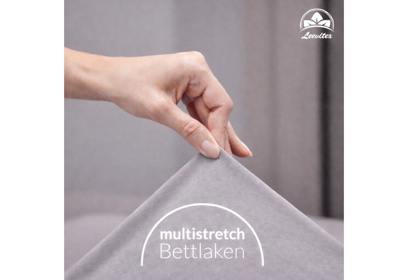 leevitex® Spannbettlaken Luxus, verschiedene Größen, Stoffgewicht 250 g/m², 40 cm Steghöhe, Jersey-Elasthan, Gummizug: rundum, (1 Stück), OEKO-TEX® Standard 100 – Bild 3 von 5