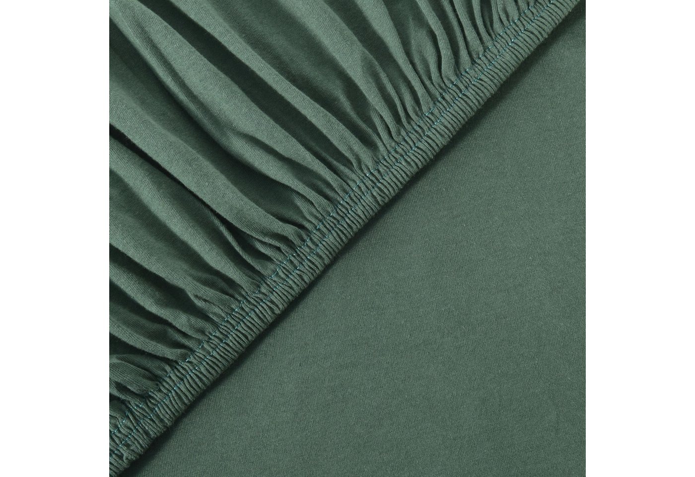leevitex® Spannbettlaken Premium, verschiedene Größen, Stoffgewicht 195 g/m², 40 cm Steghöhe, Jersey-Elasthan, Gummizug: rundum, (1 Stück), verschiedene Farben, – Bild 2 von 5