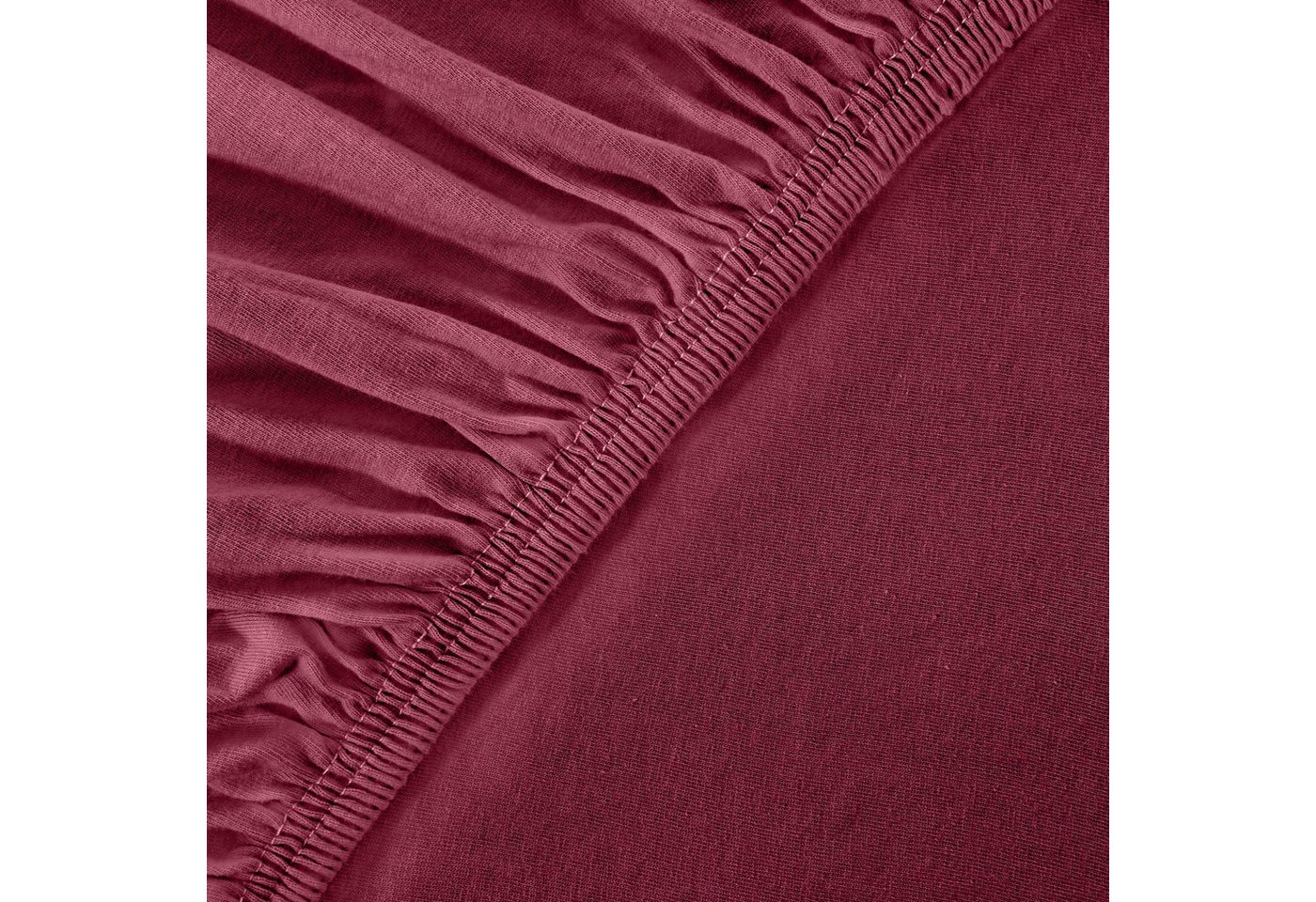 leevitex® Spannbettlaken Premium, verschiedene Größen, Stoffgewicht 195 g/m², 40 cm Steghöhe, Jersey-Elasthan, Gummizug: rundum, (1 Stück), verschiedene Farben, – Bild 2 von 5