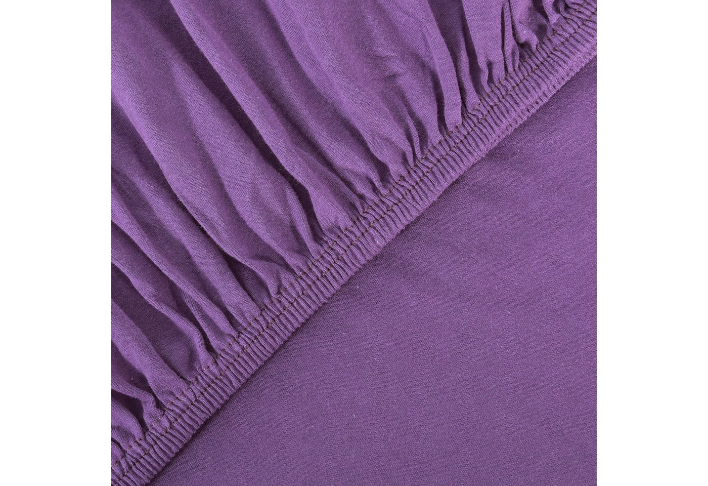 leevitex® Spannbettlaken Premium, verschiedene Größen, Stoffgewicht 195 g/m², 40 cm Steghöhe, Jersey-Elasthan, Gummizug: rundum, (1 Stück), verschiedene Farben, – Bild 2 von 5