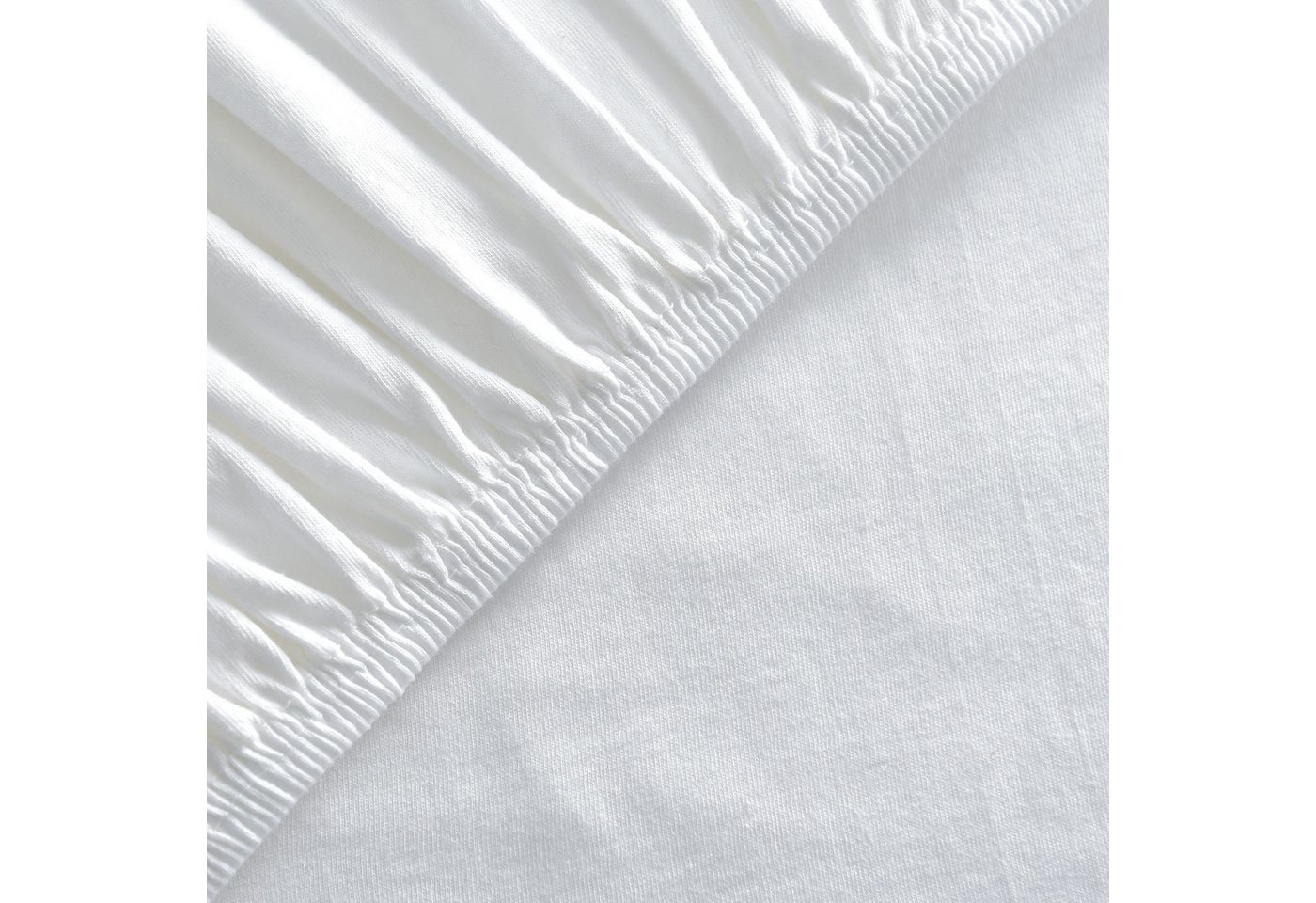 leevitex® Spannbettlaken Premium, verschiedene Größen, Stoffgewicht 195 g/m², 40 cm Steghöhe, Jersey-Elasthan, Gummizug: rundum, (1 Stück), verschiedene Farben, – Bild 2 von 5