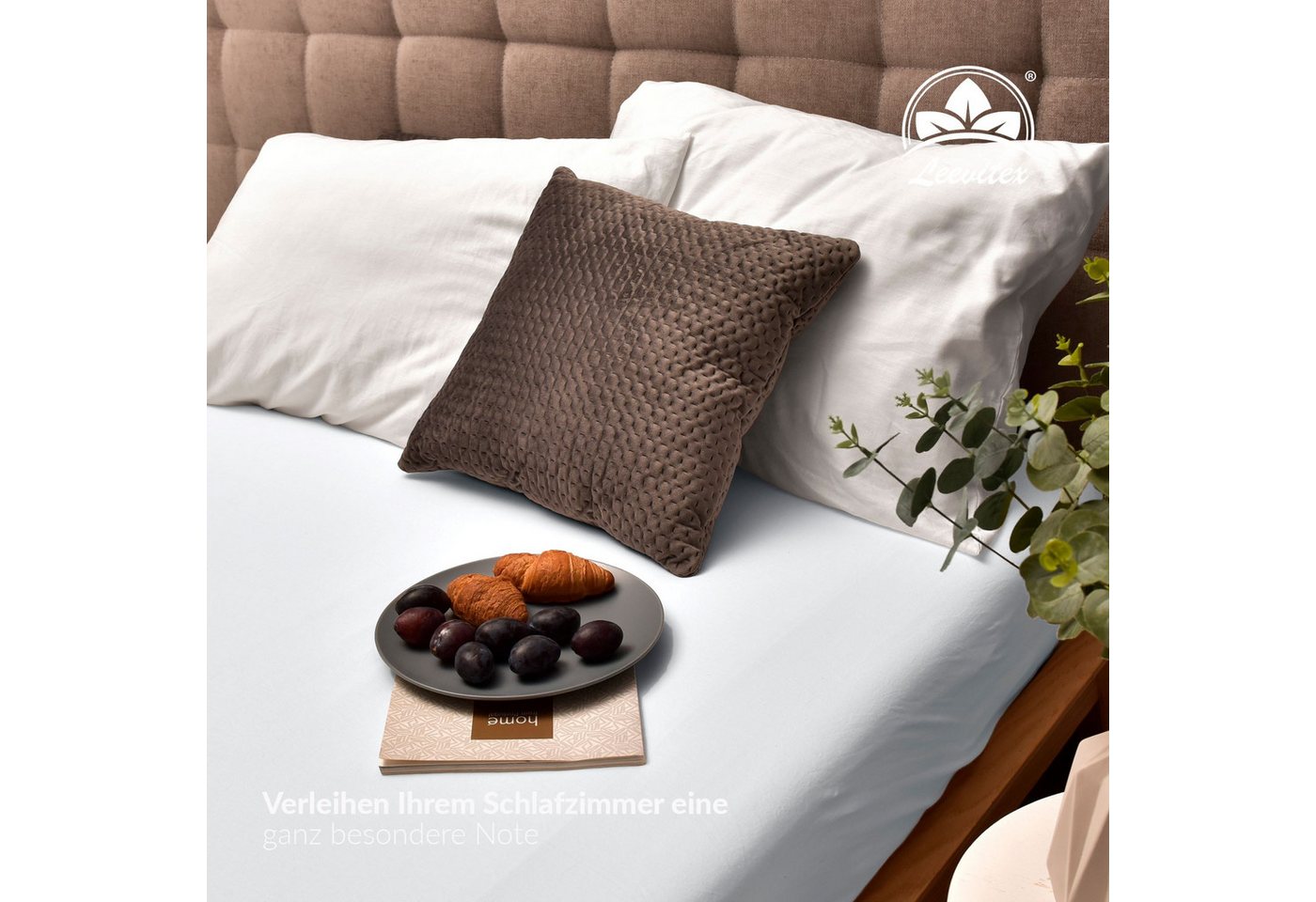 leevitex® Spannbettlaken Premium, verschiedene Größen, Stoffgewicht 195 g/m², 40 cm Steghöhe, Jersey-Elasthan, Gummizug: rundum, (1 Stück), verschiedene Farben, – Bild 5 von 5