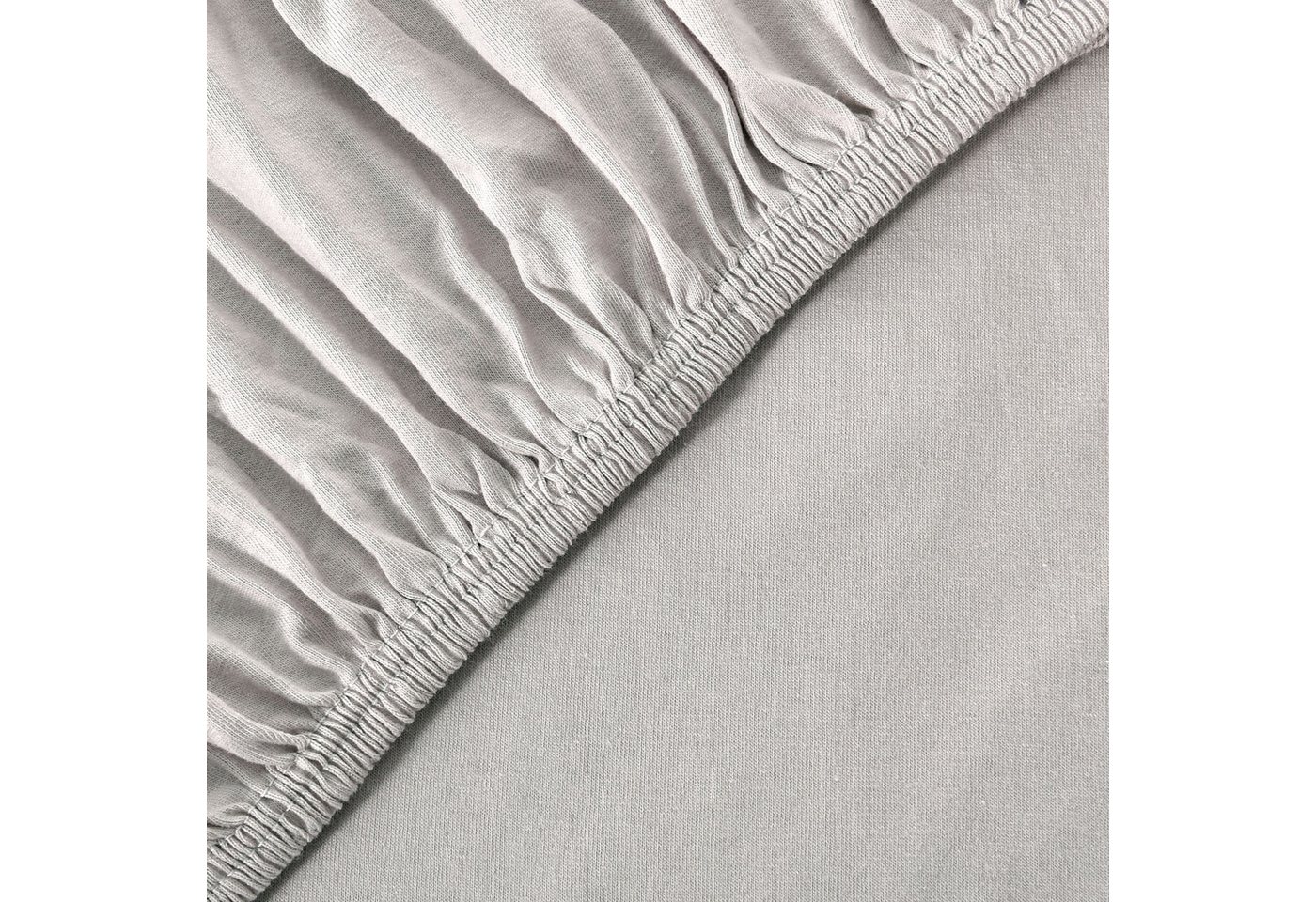 leevitex® Spannbettlaken verschiedene Größen, Stoffgewicht 170 g/m², 40 cm Steghöhe, Jersey, Gummizug: rundum, (1 Stück), verschiedene Farben, OEKO-TEX® STANDAR – Bild 2 von 5