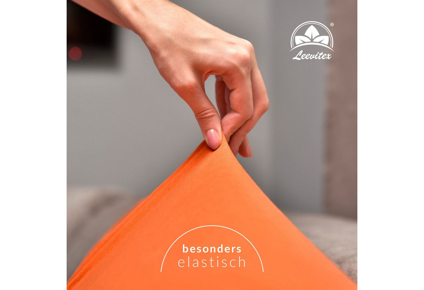 leevitex® Spannbettlaken verschiedene Größen, Stoffgewicht 170 g/m², 40 cm Steghöhe, Jersey, Gummizug: rundum, (1 Stück), verschiedene Farben, OEKO-TEX® STANDAR – Bild 3 von 5