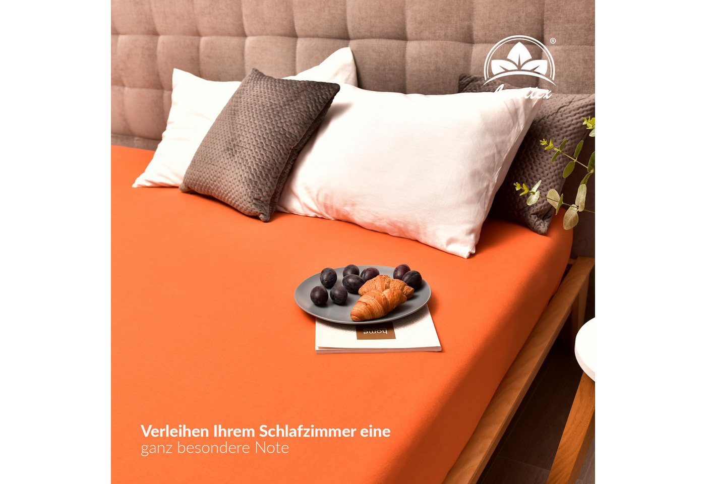 leevitex® Spannbettlaken verschiedene Größen, Stoffgewicht 170 g/m², 40 cm Steghöhe, Jersey, Gummizug: rundum, (1 Stück), verschiedene Farben, OEKO-TEX® STANDAR – Bild 5 von 5