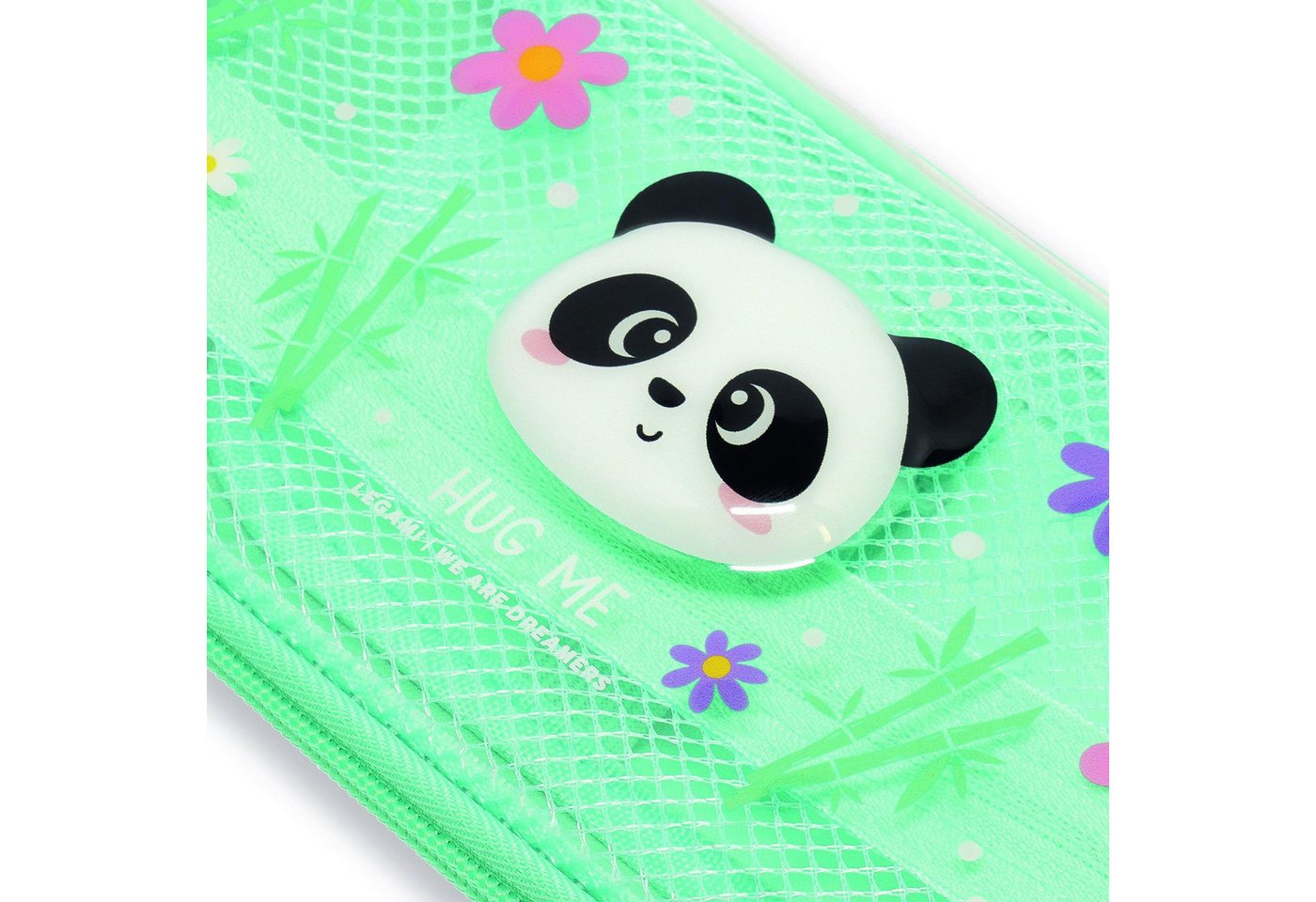 Legami Federmäppchen Federmäppchen mit Panda Motiv, 23 x 11 x 5 cm, 2 Fächer, Innenfach mit Netzstoff, Reißverschluss, Stifthalter innen – Bild 4 von 5
