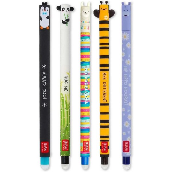 Legami Gelschreiber Set 5 radierbare Gelstiften mit wärmeempfindlicher Tinte, 0,7 mm, (5-tlg)