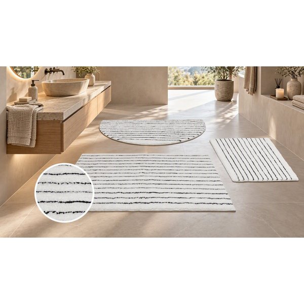 LeGer Home by Lena Gercke Badematte Tamsin, Badvorleger, Badezimmer Teppich, Duschvorleger, Höhe 10 mm, rutschhemmend beschichtet, schnell trocknend, fußbodenhe