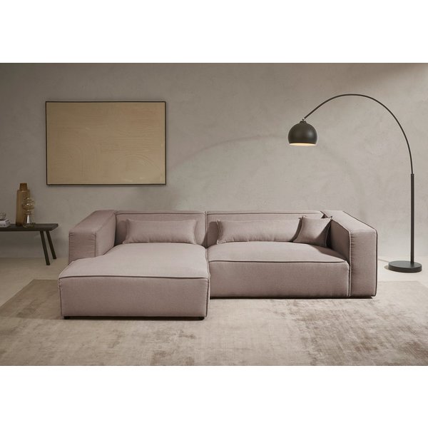 LeGer Home by Lena Gercke Ecksofa PIARA XXL Struktur u. Leinenoptik, Big-Sofa, L-Form, wahlweise Ottomane rechts/links, Kedernaht, extra tiefe Sitzfläche