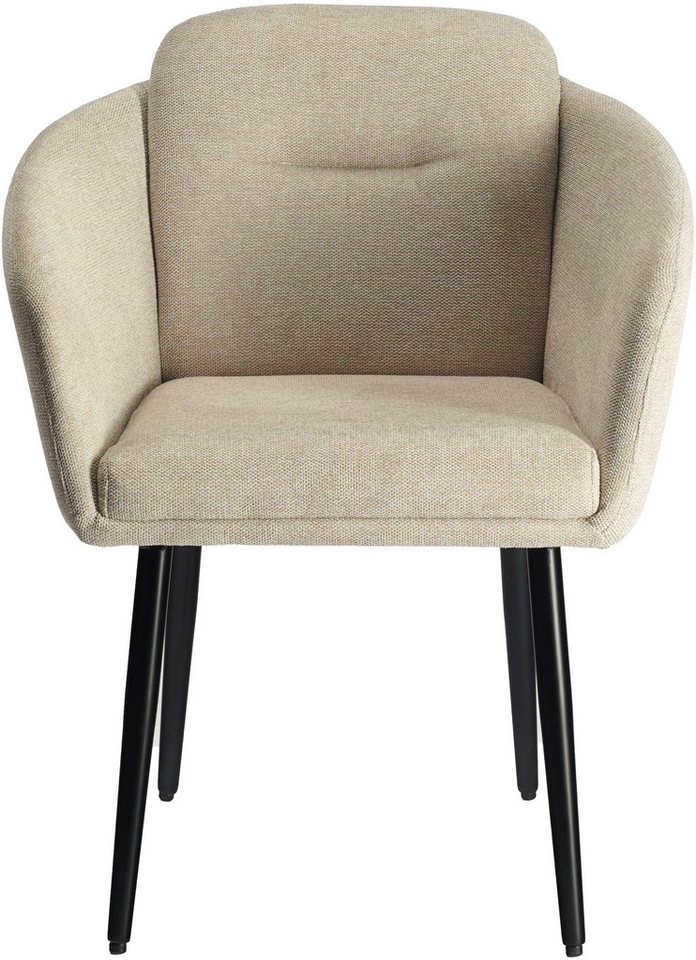 LeGer Home by Lena Gercke Esszimmerstuhl Fleur (Set, 2 St), Strukturstoff, ergonomisches Design, gesteppte Rückenlehne – Bild 3 von 5