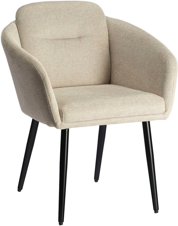 LeGer Home by Lena Gercke Esszimmerstuhl Fleur (Set, 2 St), Strukturstoff, ergonomisches Design, gesteppte Rückenlehne – Bild 4 von 5