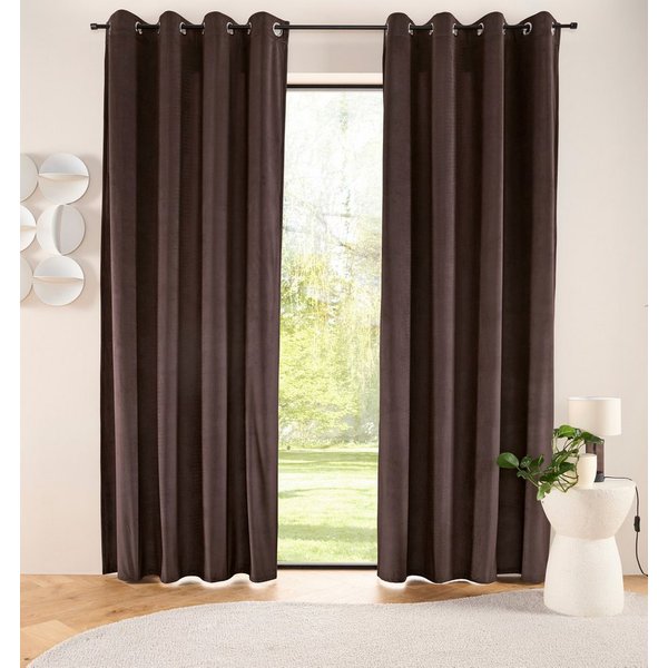 LeGer Home by Lena Gercke Gardine LADINA, 1 Stück, Ösen, blickdicht (1 St), Ösen, blickdicht, Polyester, blickdichter Vorhang, Samt Vorhang - Premium