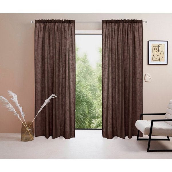 LeGer Home by Lena Gercke Gardine Marusha, Leinenoptik, halbtransparent, 1er & 2er Pack, Topseller! (2 St), Stangendurchzug, halbtransparent, Leinenoptik, grob 