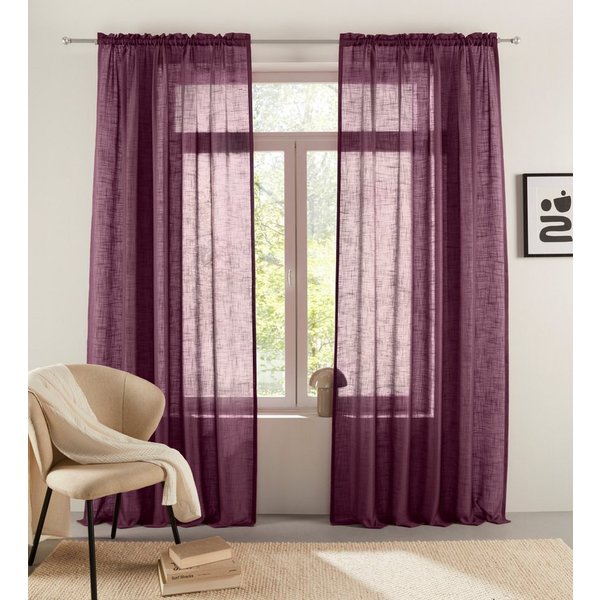 LeGer Home by Lena Gercke Gardine Marusha, Leinenoptik, halbtransparent, 1er & 2er Pack, Topseller! (2 St), Stangendurchzug, halbtransparent, Leinenoptik, grob 