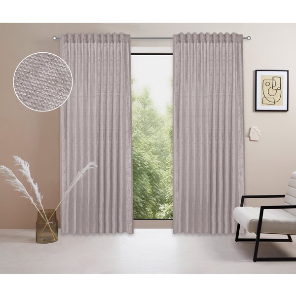 LeGer Home by Lena Gercke Gardine Marusha, Leinenoptik, halbtransparent, 1er & 2er Pack, Topseller (2 St), Multifunktionsband, halbtransparent, 1/2er Schal, Lei