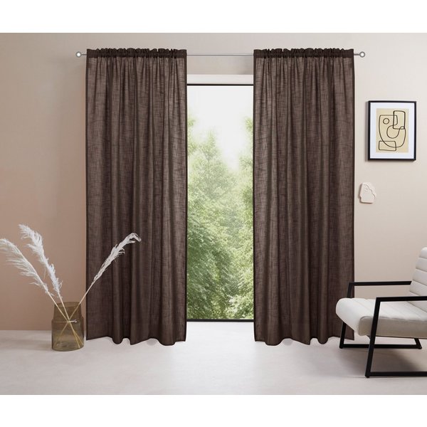 LeGer Home by Lena Gercke Gardine Marusha, Leinenoptik, halbtransparent, 1er & 2er Pack, Topseller! (1 St), Stangendurchzug, halbtransparent, Leinenoptik, grob 