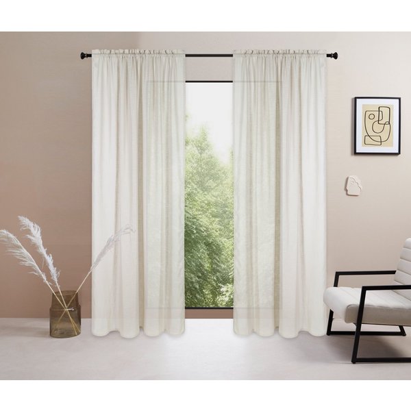 LeGer Home by Lena Gercke Gardine Marusha, Leinenoptik, halbtransparent, 1er & 2er Pack, Topseller! (2 St), Stangendurchzug, halbtransparent, Leinenoptik, grob 