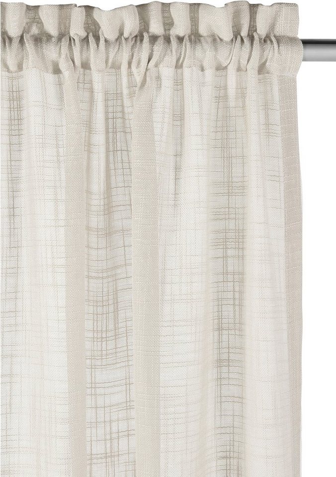 LeGer Home by Lena Gercke Gardine Marusha, Leinenoptik, halbtransparent, 1er & 2er Pack, Topseller! (2 St), Stangendurchzug, halbtransparent, Leinenoptik, grob  – Bild 4 von 5