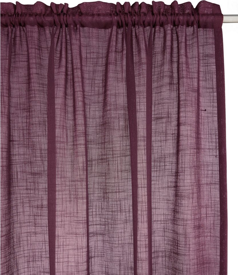 LeGer Home by Lena Gercke Gardine Marusha, Leinenoptik, halbtransparent, 1er & 2er Pack, Topseller! (2 St), Stangendurchzug, halbtransparent, Leinenoptik, grob  – Bild 4 von 5