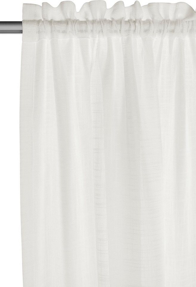 LeGer Home by Lena Gercke Gardine Marusha, Leinenoptik, halbtransparent, 1er & 2er Pack, Topseller! (2 St), Stangendurchzug, halbtransparent, Leinenoptik, grob  – Bild 5 von 5