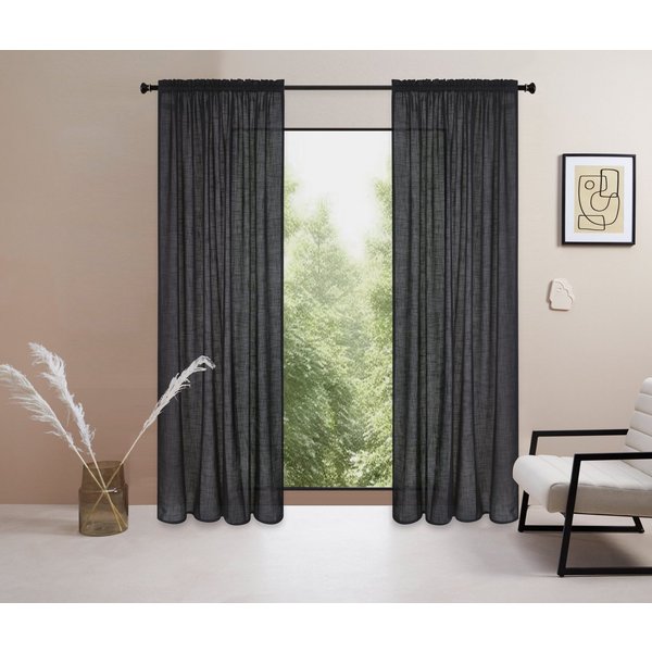 LeGer Home by Lena Gercke Gardine Marusha, Leinenoptik, halbtransparent, 1er & 2er Pack, Topseller! (2 St), Stangendurchzug, halbtransparent, Leinenoptik, grob 