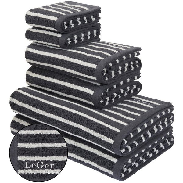 LeGer Home by Lena Gercke Handtuch Set Tamsin, Duschtücher, Handtücher, Gästetücher, Premium 500 gr/m², Frottier (Set, 6-St), mit Logostikerei, 100% Baumwolle, 