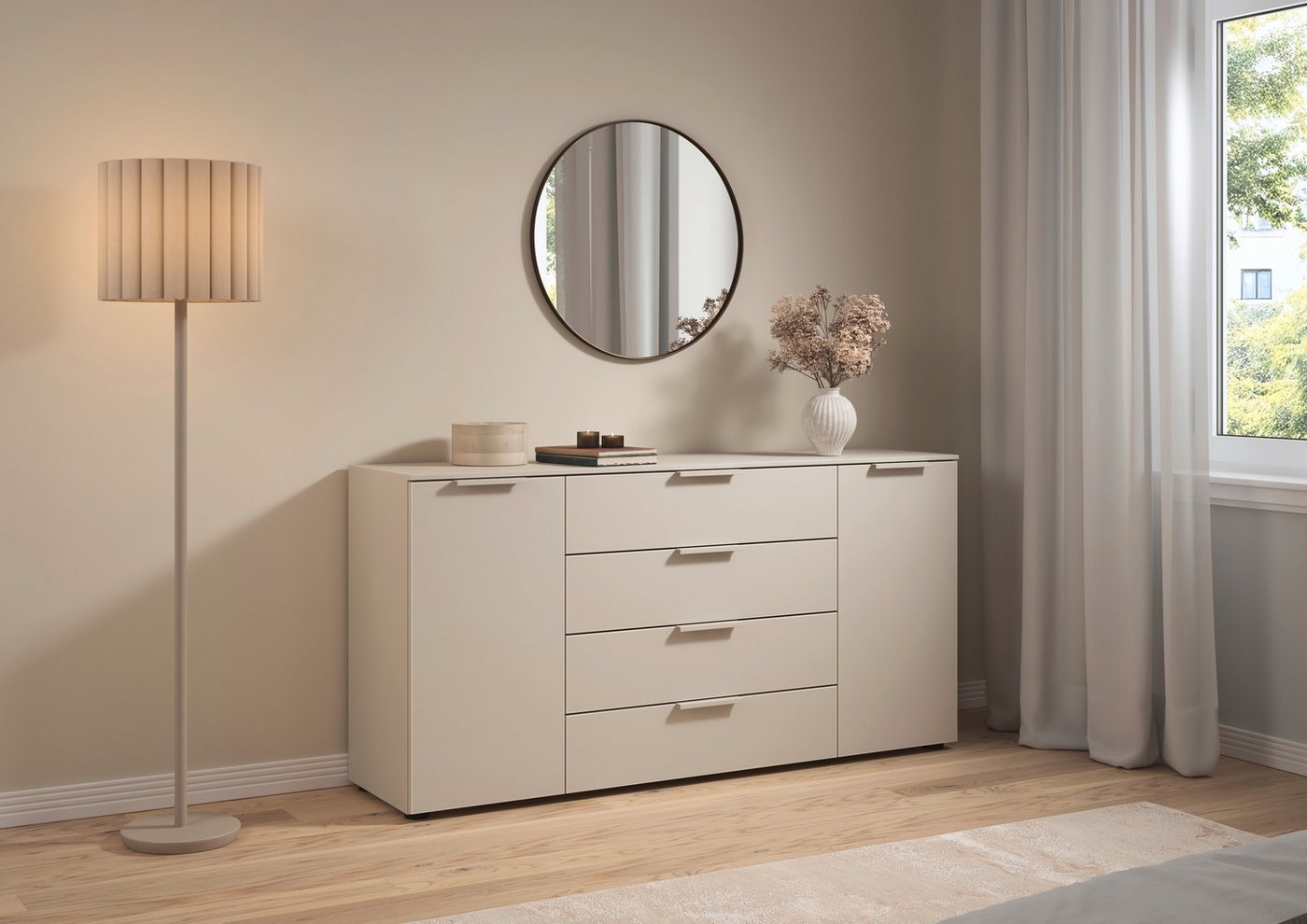 LeGer Home by Lena Gercke Kommode Kommode Sideboard Schubladenkommode SERINA eleganter Eyecatcher (inkl. SOFT-CLOSE-FUNKTION), mit 4 Schubkästen und 2 Türen sow – Bild 2 von 5