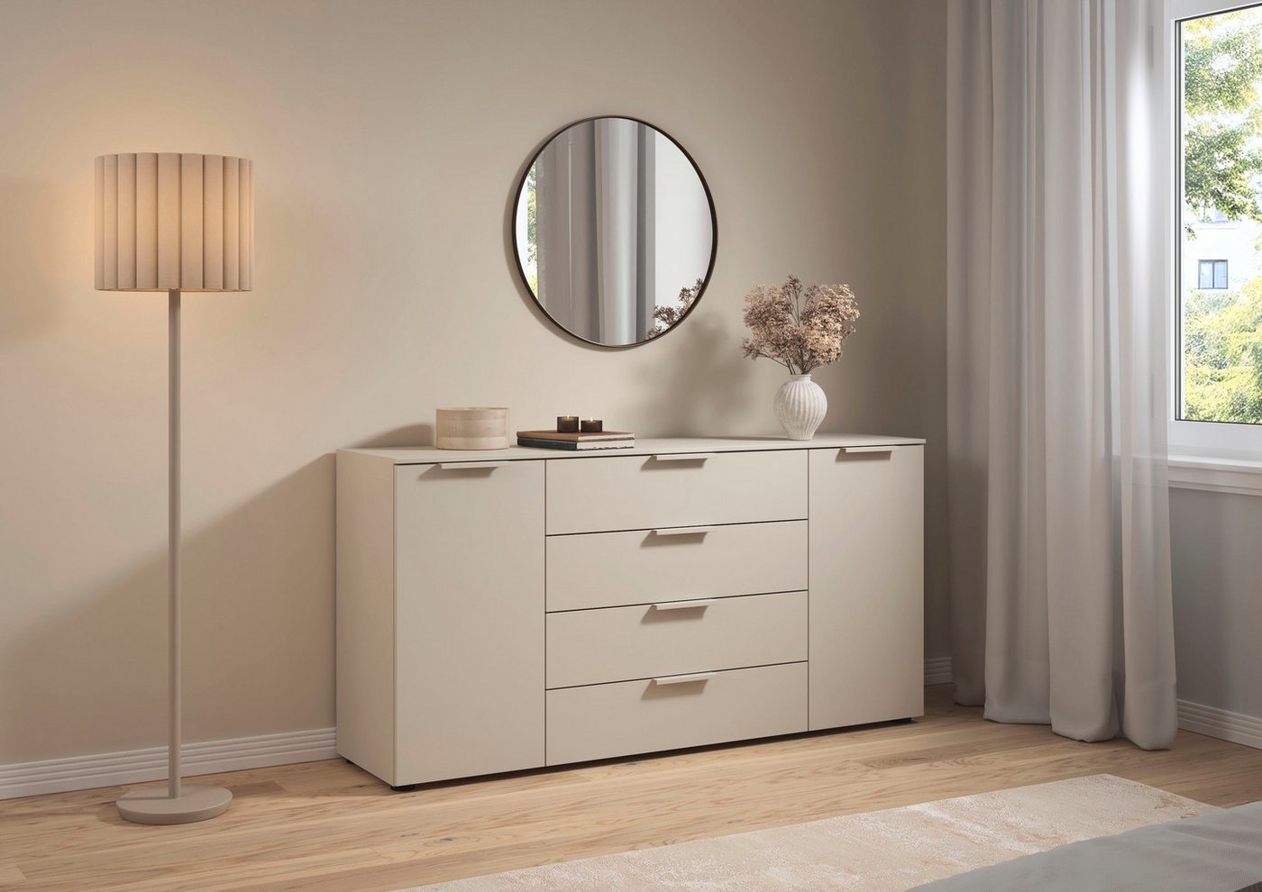 LeGer Home by Lena Gercke Kommode Kommode Sideboard Schubladenkommode SERINA eleganter Eyecatcher (inkl. SOFT-CLOSE-FUNKTION), mit 4 Schubkästen und 2 Türen sow – Bild 2 von 5