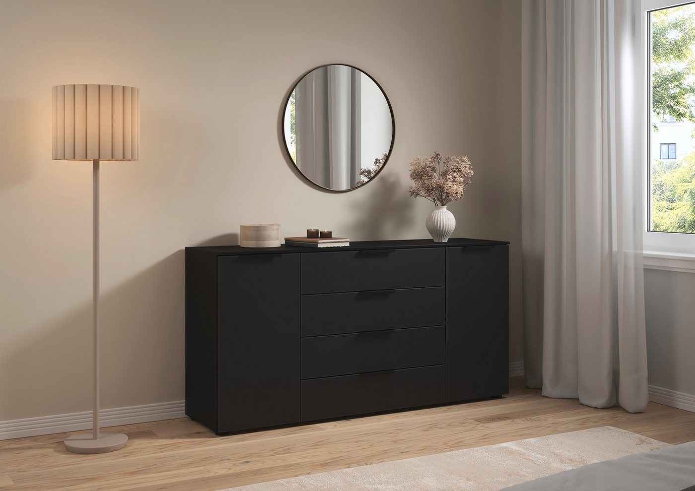 LeGer Home by Lena Gercke Kommode Kommode Sideboard Schubladenkommode SERINA eleganter Eyecatcher (inkl. SOFT-CLOSE-FUNKTION), mit 4 Schubkästen und 2 Türen sow – Bild 2 von 5
