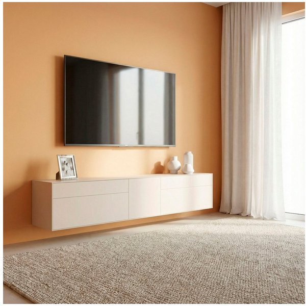 LeGer Home by Lena Gercke Lowboard Essentials, TV-Board, TV-Kommode, TV-Schrank, TV-Möbel (2 St), Breite: 277 cm, UV lackiert, Push-to-open-Funktion