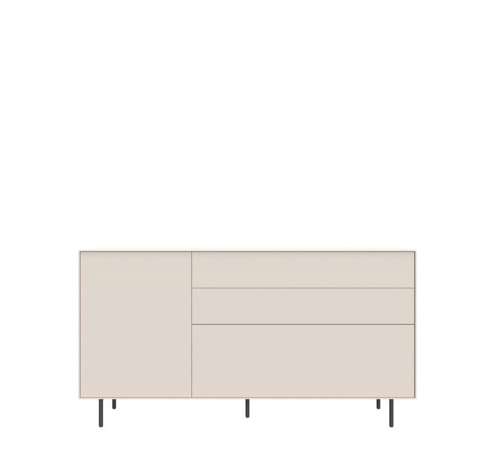LeGer Home by Lena Gercke Sideboard Essentials, Kommode, Anrichte, Kombikommode, Schrank mit Metallfüßen, Breite: 166 cm, UV lackiert, Push-to-open-Funktion – Bild 3 von 5